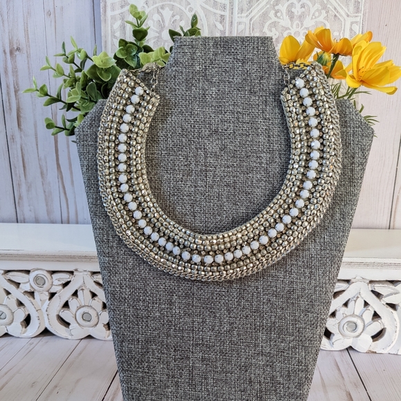 Chico's Studded Bib Statement Necklace - Picture 2 of 5